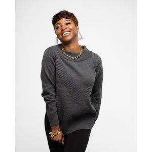 OPEN BACK GREY SWEATER